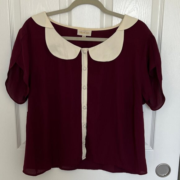 Modcloth Maroon Top - Picture 1 of 3